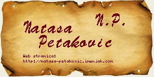 Nataša Petaković vizit kartica